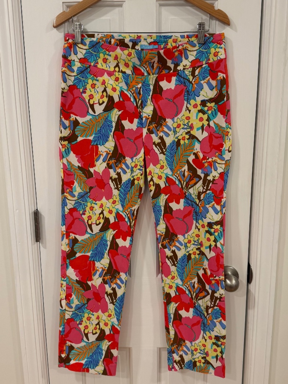J.McLaughlin Floral Tropical Pants Women 12 Maisie Straight Resort Vacation